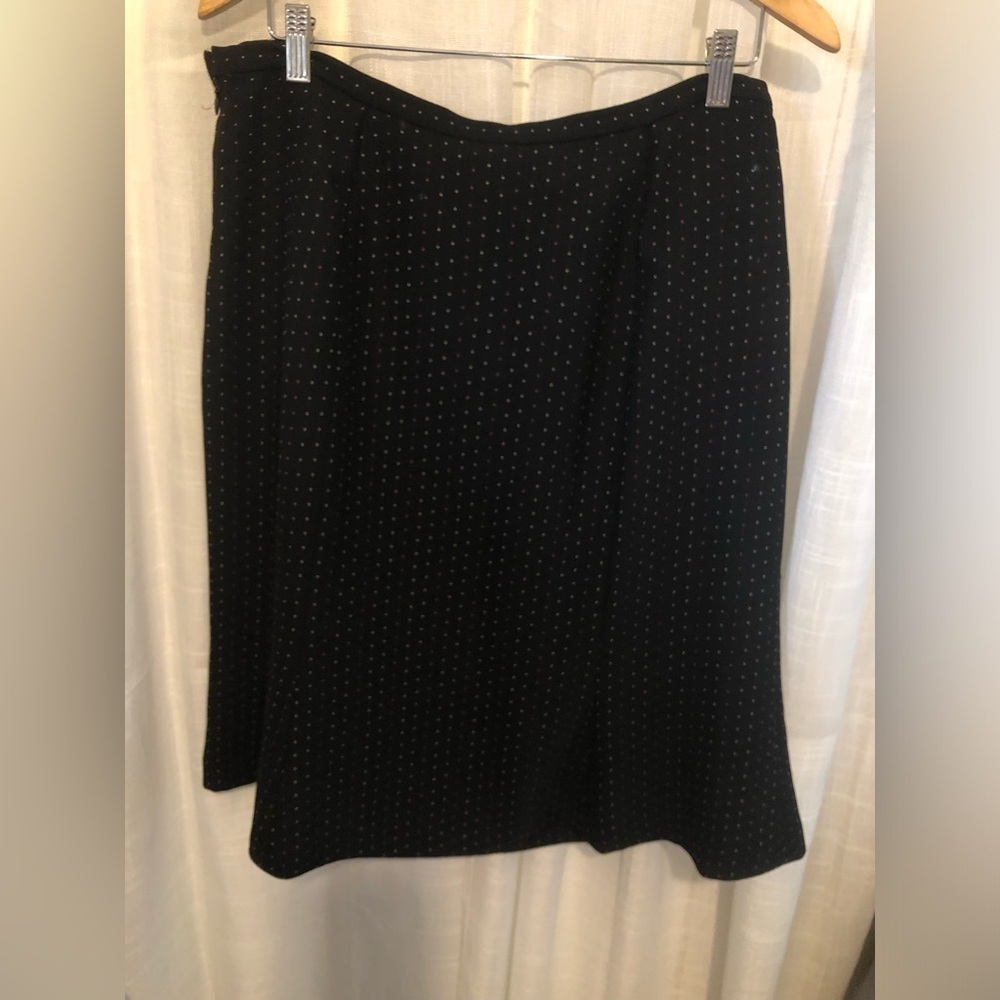 Dressbarn Black A-Line Skirt with Re and White Dots - Picture 5 of 8